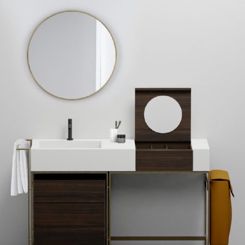 Composizione mobile Narciso Vanity di Ceramica Cielo